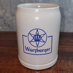 Vintage Salt-Glazed Wurzburger Beer Stein, .5 L, Made in Germany